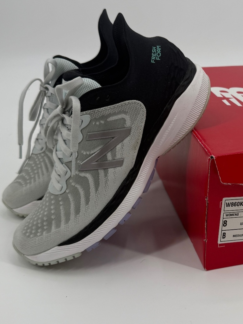 New Balance Fresh Foam 860v10 Grey Black Running Shoes Athleisure Gym Women 8